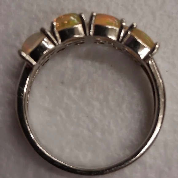 Silver 925 Ethiopian Opal Ring Sz. 7.5 - Picture 4 of 6